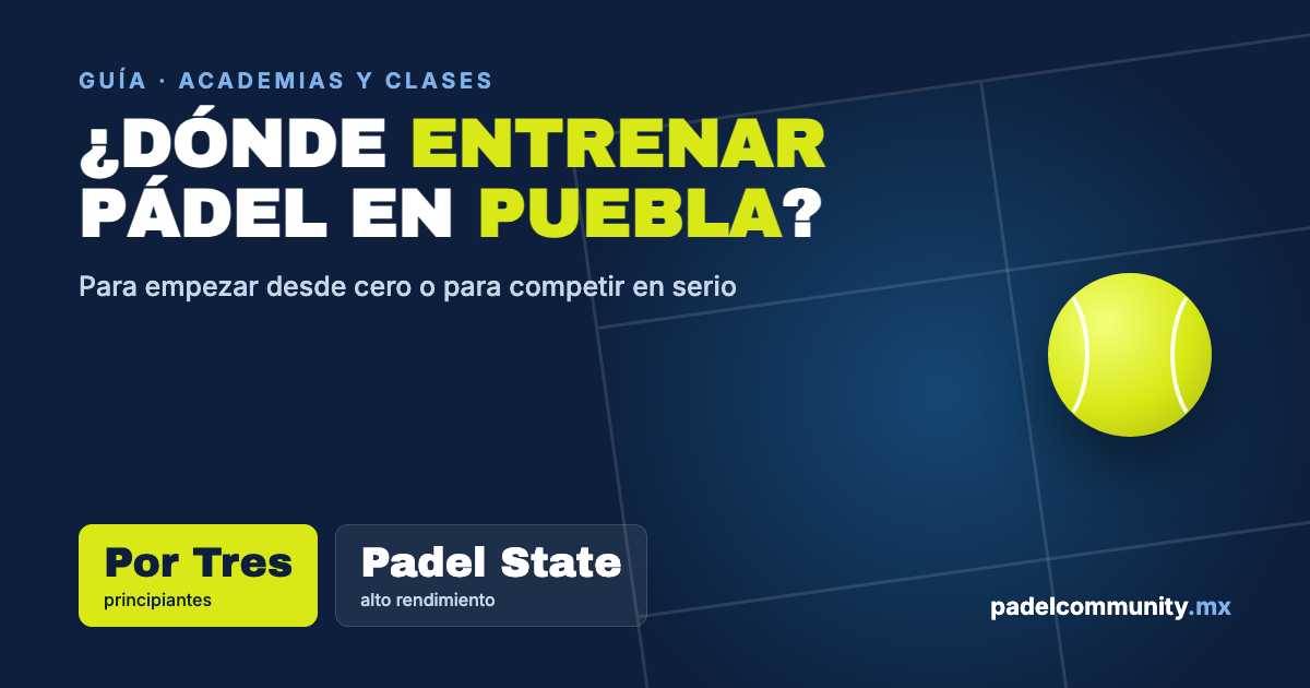 ¿Dónde entrenar pádel en Puebla? Academias y clases para empezar o competir