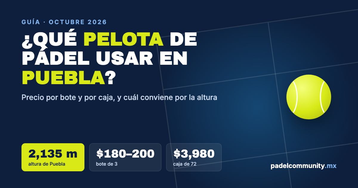 ¿Qué pelota de pádel usar en Puebla? Precio por bote, por caja y la altura